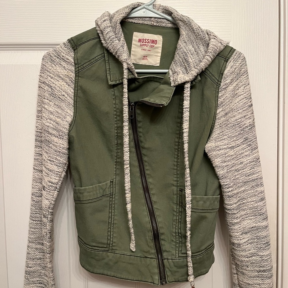 Mossimo Supply Co. Olive and Heather Gray Cropped Jacket | Women’s Size XS